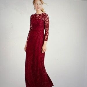 J Crew Selina Burgundy Lace Maxi Dress 6